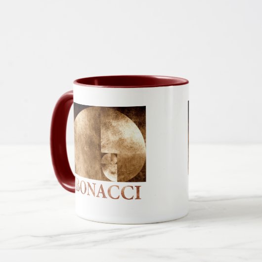 Goldenes Verhältnis, Fibonacci-Spirale Tasse (Vorderseite Links)