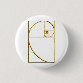 Goldenes Verhältnis-heilige Fibonacci-Spirale Button (Vorderseite)