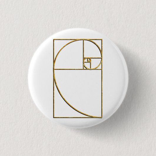 Goldenes Verhältnis-heilige Fibonacci-Spirale Button (Vorderseite)