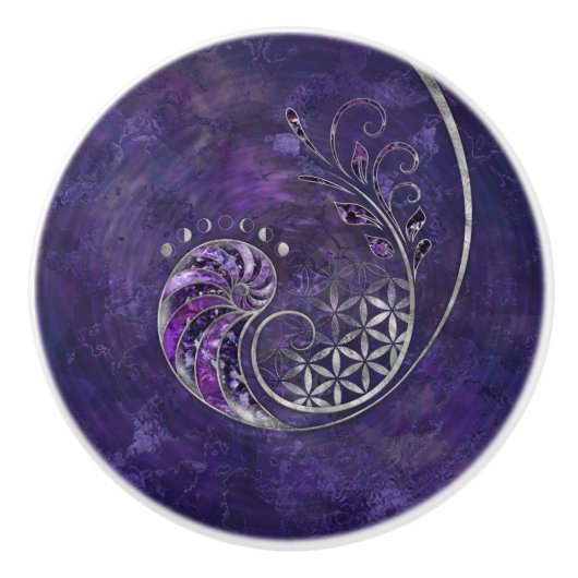 Goldenes Verhältnis - Heilige Geometrie Keramikknauf (Vorderseite)