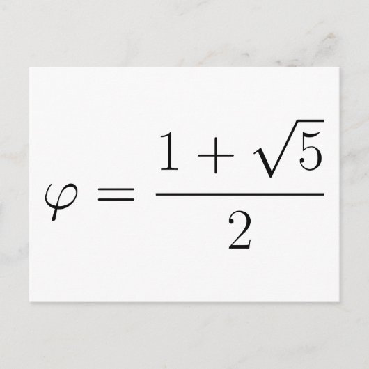 Goldenes Verhältnis Postkarte (Vorderseite)