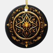 Goldenes verzaubertes Emblem Keramik Ornament (Vorne)