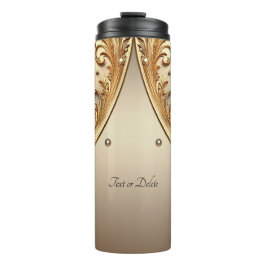 Goldenes Verzierte Blumenmuster Thermosbecher