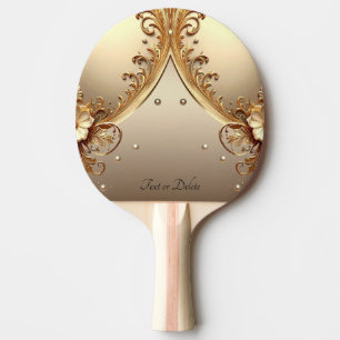 Goldenes verziertes Blumen-Tischtennisschläger Tischtennis Schläger