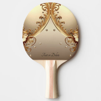 Goldenes verziertes Blumen-Tischtennisschläger Tischtennis Schläger