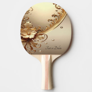Goldenes verziertes Blumen-Tischtennisschläger Tischtennis Schläger