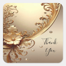 Goldenes verziertes Blumenaufkleber