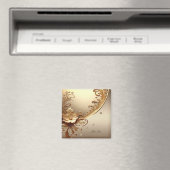 Goldenes verziertes Blumenmagnet Magnet (In Situ (Geschirrspüler))