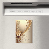 Goldenes verziertes Blumenmagnet Magnet (In Situ (Geschirrspüler))