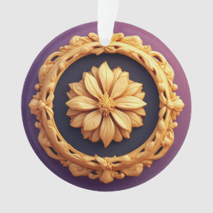 Goldenes verziertes Blumenmedaillon-Design Ornament