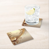 Goldenes verziertes Blumenpapier- Untersetzer (Vor Ort)