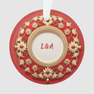 Goldenes verziertes florales Kreisdesign Ornament