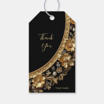 Goldenes verziertes Geschenk-Tag