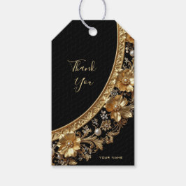 Goldenes verziertes Geschenk-Tag Geschenkanhänger