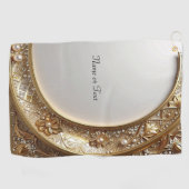 Goldenes verziertes Golfhandtuch (Horizontal)