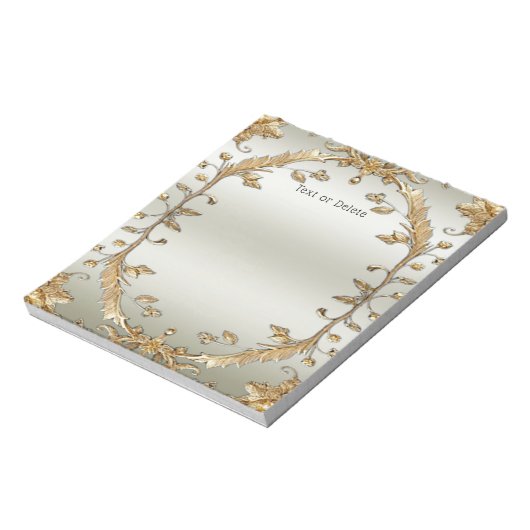 Goldenes Verziertes Notepad Notizblock (Rotiert)