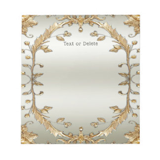 Goldenes Verziertes Notepad Notizblock