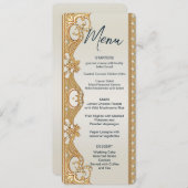 Goldenes Verziertes Perlenmenü Menükarte (Vorne/Hinten)