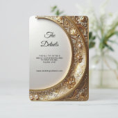 Goldenes verziertes Rahmendetail-Gehäuse Begleitkarte (Stehend Vorderseite)