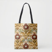 Goldenes viktorianisches florales Damast mit Salbe Tasche (Vorderseite)