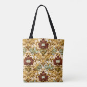 Goldenes viktorianisches florales Damast mit Salbe Tasche (Rückseite)