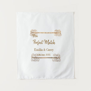 Goldenes Vintage-Glitzer-Paar, die perfekte Überei Wandteppich