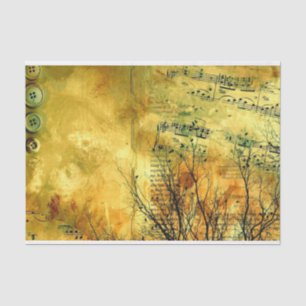 Goldenes Vintage-Notenblatt-Tissue-Papier Seidenpapier