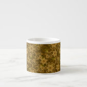 Goldenes Vintages Blumenmuster Espressotasse (Vorderseite)
