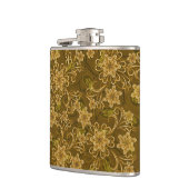 Goldenes Vintages Blumenmuster Flachmann (Links)