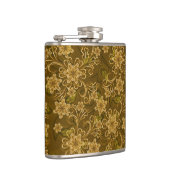 Goldenes Vintages Blumenmuster Flachmann (Rechts)
