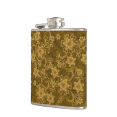 Goldenes Vintages Blumenmuster Flachmann (Links)