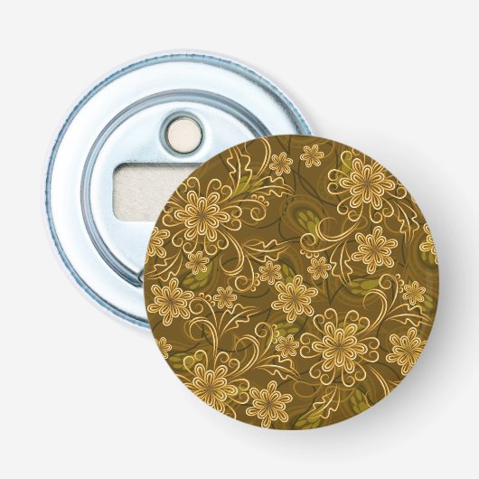Goldenes Vintages Blumenmuster Flaschenöffner (Vorderseite)