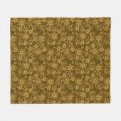 Goldenes Vintages Blumenmuster Fleecedecke (Vorderseite (Horizontal))