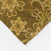 Goldenes Vintages Blumenmuster Fleecedecke (Ecke)