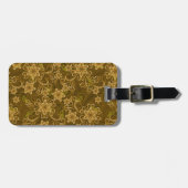 Goldenes Vintages Blumenmuster Gepäckanhänger (Vorderseite horizontal)