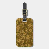 Goldenes Vintages Blumenmuster Gepäckanhänger (Vorderseite vertikal)