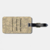 Goldenes Vintages Blumenmuster Gepäckanhänger (Rückseite horizontal)