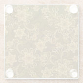 Goldenes Vintages Blumenmuster Glasuntersetzer (Rückseite)