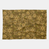 Goldenes Vintages Blumenmuster Handtuch (Horizontal)