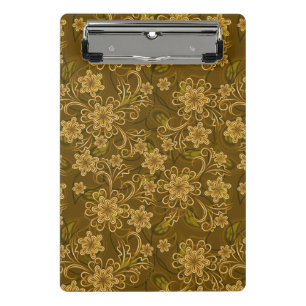 Goldenes Vintages Blumenmuster Mini Klemmbrett