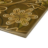 Goldenes Vintages Blumenmuster Schneidebrett (Ecke)