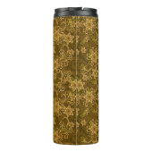 Goldenes Vintages Blumenmuster Thermosbecher (Rückseite)