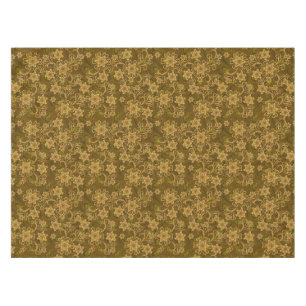 Goldenes Vintages Blumenmuster Tischdecke