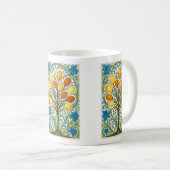 Goldenes Volkskunstbaum-Kachel Kaffeetasse (VorderseiteRechts)