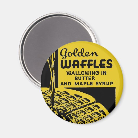 Goldenes Waffel-Frühstück Magnet (Vorderseite/Rückseite)