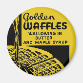 Goldenes Waffel-Frühstück Magnet (Vorne)