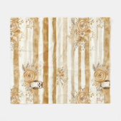 Goldenes Wald-Fuchs- und Eulen-Streifenmuster (2) Fleecedecke (Vorderseite (Horizontal))