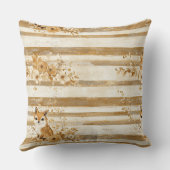 Goldenes Wald-Fuchs- und Eulen-Streifenmuster (3) Kissen (Rückseite)