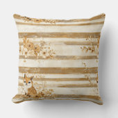 Goldenes Wald-Fuchs- und Eulen-Streifenmuster (3) Kissen (Vorderseite)