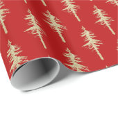 Goldenes Waldland Pine Tree Forest Holiday Red Geschenkpapier (Rolleneckpunkt)